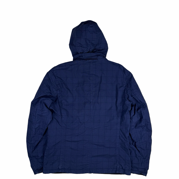 CP Company Jaeger - LeCoultre Blue check/Navy Reversable Goggle Watch Finder Cotton Blend Jacket - Large