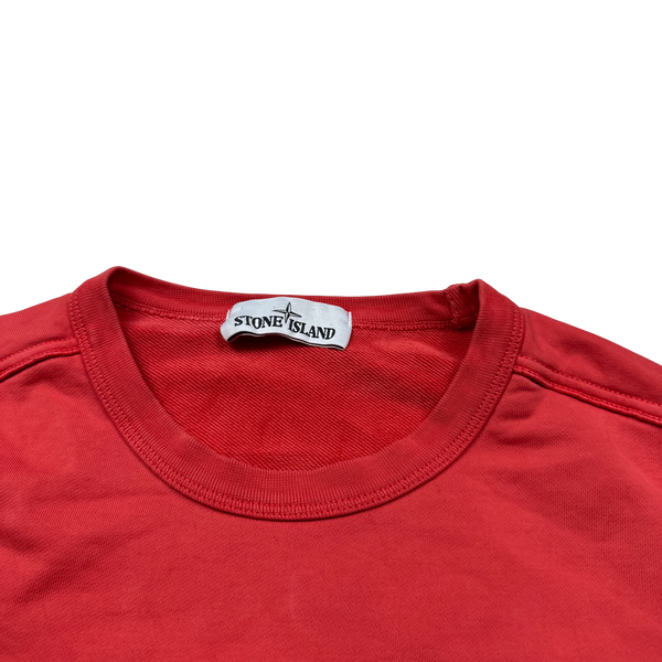 Stone Island 2019 Coral Red Cotton Crewneck Sweatshirt - Medium