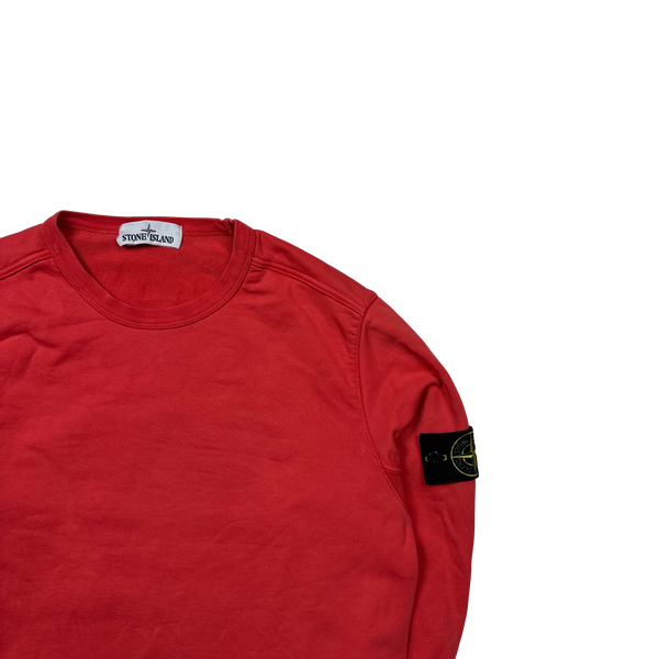 Stone Island 2019 Coral Red Cotton Crewneck Sweatshirt - Medium