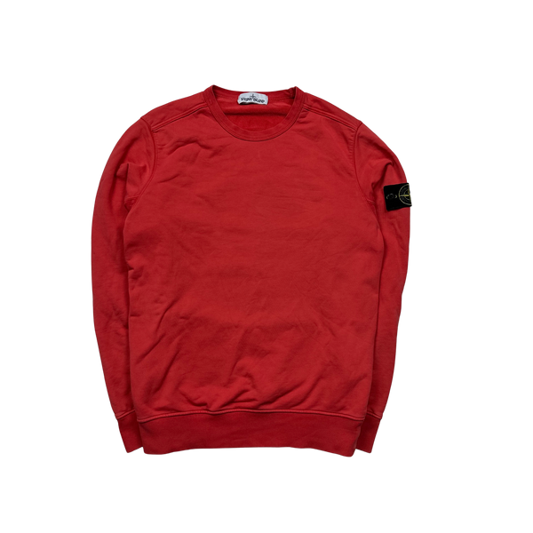 Stone Island 2019 Coral Red Cotton Crewneck Sweatshirt - Medium