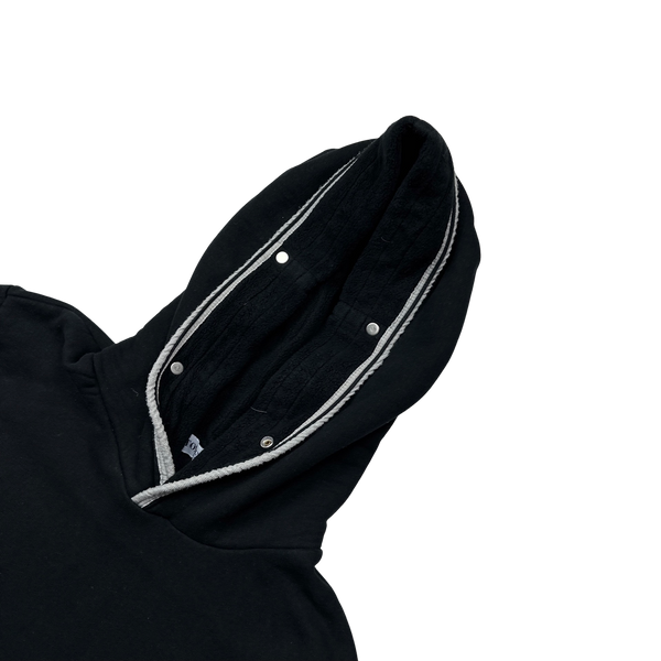 Stone Island 2010 Black Thick Cotton Pullover Hoodie - XL
