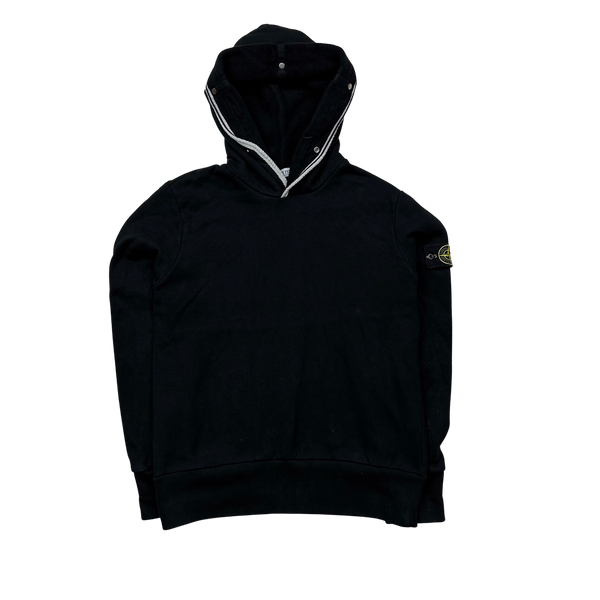 Stone Island 2010 Black Thick Cotton Pullover Hoodie - XL