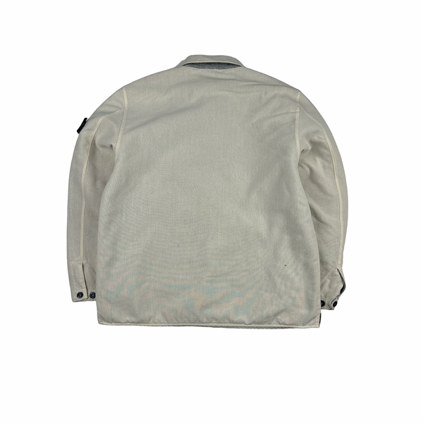 Stone Island 2003 Cream Heavyweight Lined Cotton Chore Jacket - XXL