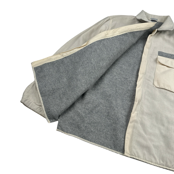 Stone Island 2003 Cream Heavyweight Lined Cotton Chore Jacket - XXL