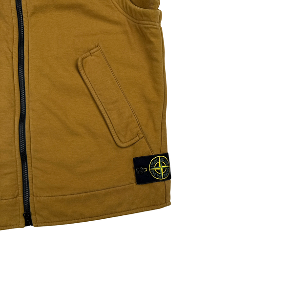 Stone Island 2012 Orange Camo Heritage Cotton Zipped Hooded Jumper Gilet - Large