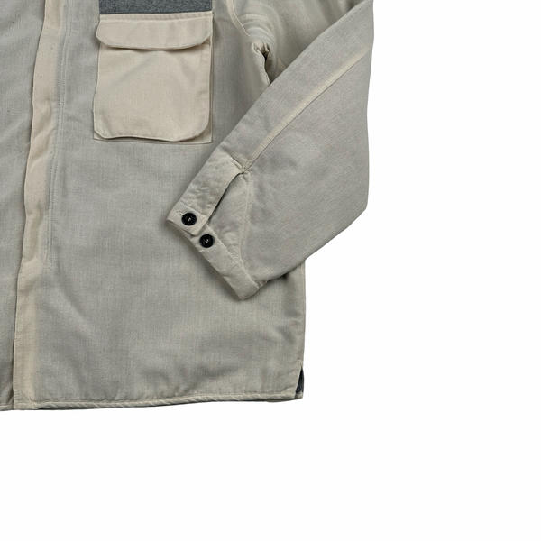 Stone Island 2003 Cream Heavyweight Lined Cotton Chore Jacket - XXL