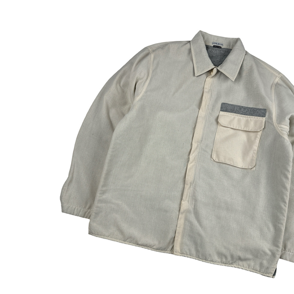 Stone Island 2003 Cream Heavyweight Lined Cotton Chore Jacket - XXL