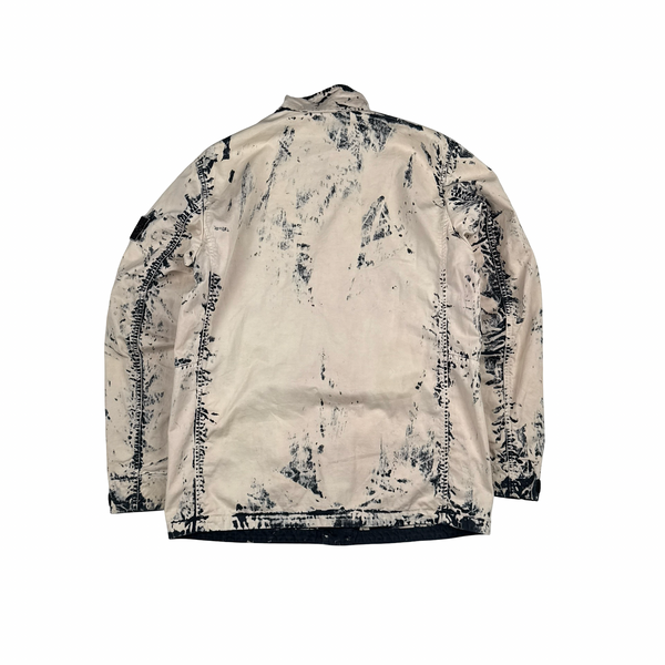 Stone Island 2017 Cream/Navy Hand Corrosion Raso Jacket - Medium