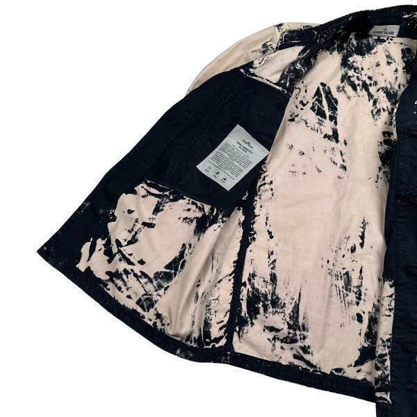 Stone Island 2017 Cream/Navy Hand Corrosion Raso Jacket - Medium