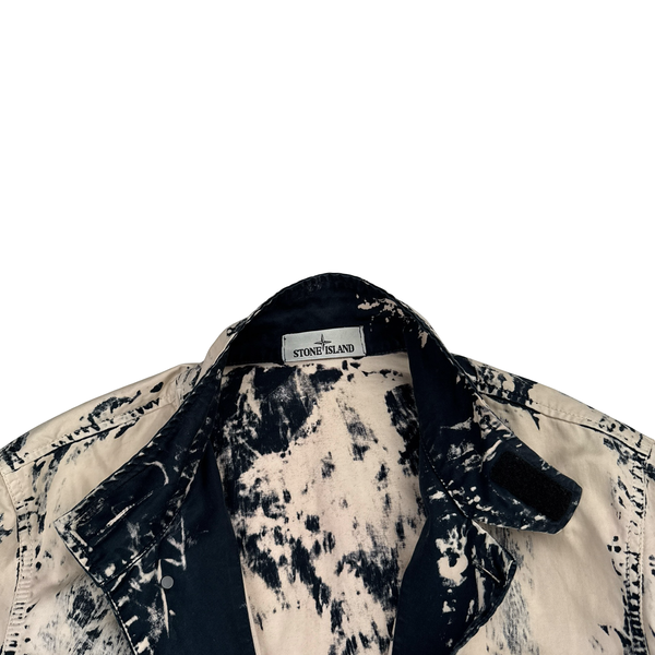 Stone Island 2017 Cream/Navy Hand Corrosion Raso Jacket - Medium