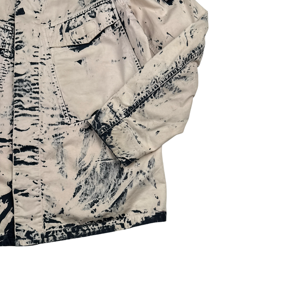 Stone Island 2017 Cream/Navy Hand Corrosion Raso Jacket - Medium