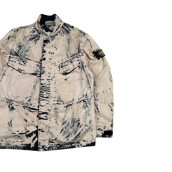 Stone Island 2017 Cream/Navy Hand Corrosion Raso Jacket - Medium