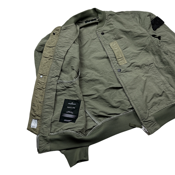 Stone Island 2018 Olive Shadow Project Naslan Garment Dyed Bomber Jacket - Small