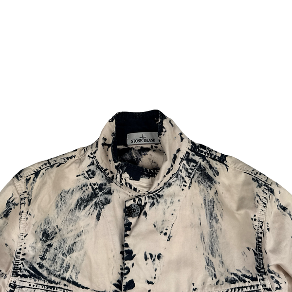 Stone Island 2017 Cream/Navy Hand Corrosion Raso Jacket - Medium
