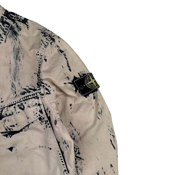 Stone Island 2017 Cream/Navy Hand Corrosion Raso Jacket - Medium