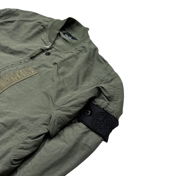 Stone Island 2018 Olive Shadow Project Naslan Garment Dyed Bomber Jacket - Small
