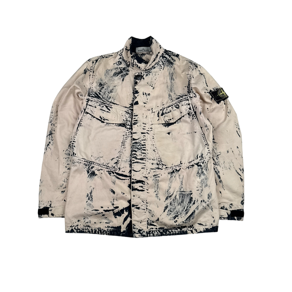 Stone Island 2017 Cream/Navy Hand Corrosion Raso Jacket - Medium