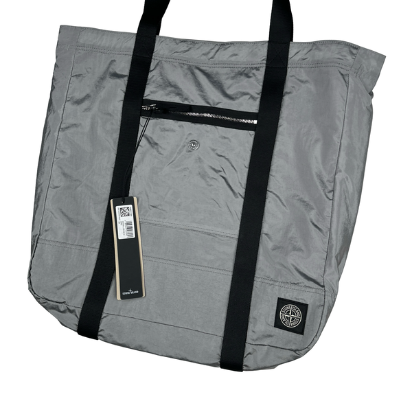 Stone Island 2025 Grey Nylon Metal Compass Shoulder/Tote Bag