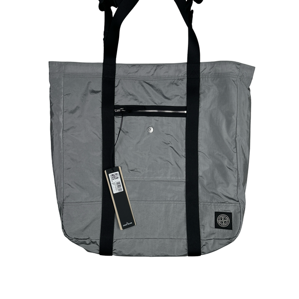 Stone Island 2025 Grey Nylon Metal Compass Shoulder/Tote Bag