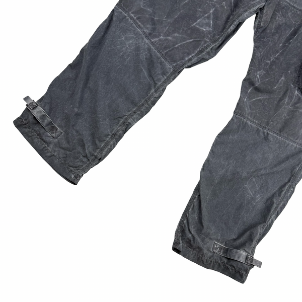 Stone Island Uneven Pigment Dyed Embroidered Compass Loose Fit Nylon Cargo Trousers- 34" Large
