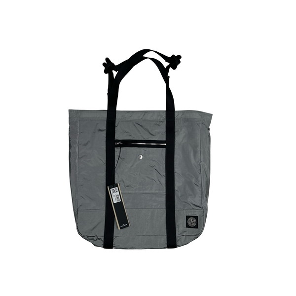Stone Island 2025 Grey Nylon Metal Compass Shoulder/Tote Bag