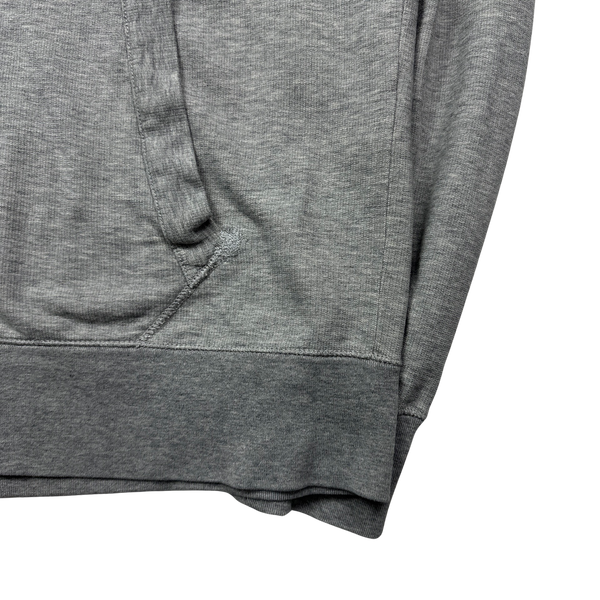 CP Company Light Grey Zipped Cotton Hoodie - XL