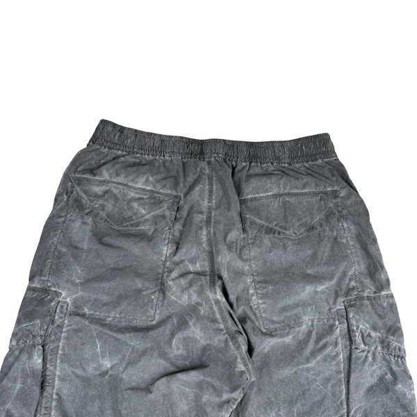 Stone Island Uneven Pigment Dyed Embroidered Compass Loose Fit Nylon Cargo Trousers- 34" Large