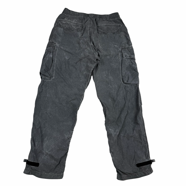 Stone Island Uneven Pigment Dyed Embroidered Compass Loose Fit Nylon Cargo Trousers- 34" Large