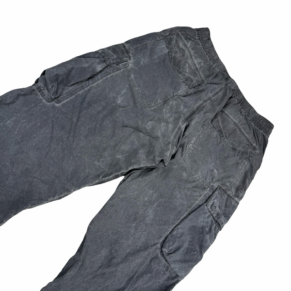 Stone Island Uneven Pigment Dyed Embroidered Compass Loose Fit Nylon Cargo Trousers- 34" Large
