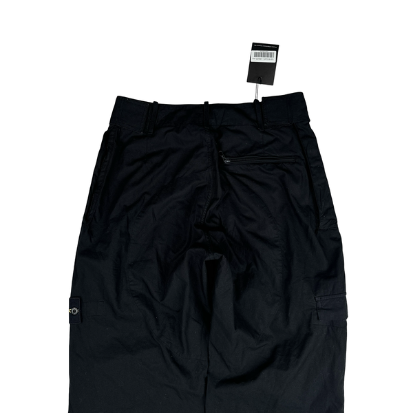 Stone Island 2010 Black Loose Cotton Cargo Trousers - Small