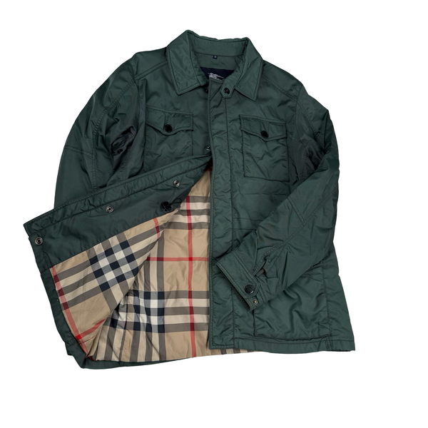 Burberry Nova Check Green Lined Collared Jacket - Medium
