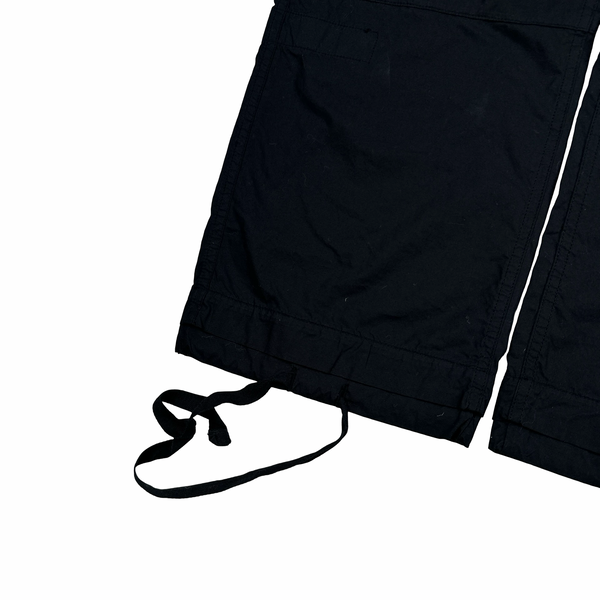 Stone Island 2010 Black Loose Cotton Cargo Trousers - Small