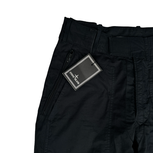 Stone Island 2010 Black Loose Cotton Cargo Trousers - Small