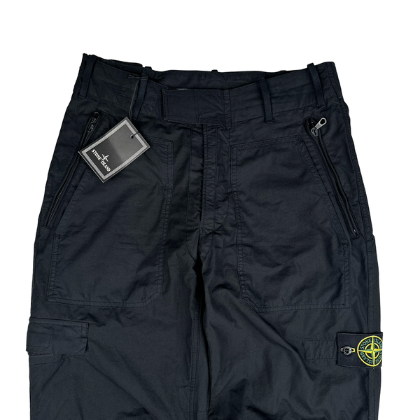 Stone Island 2010 Black Loose Cotton Cargo Trousers - Small