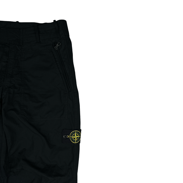 Stone Island 2010 Black Loose Cotton Cargo Trousers - Small