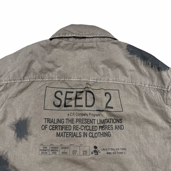 CP Company Grey Eco Chrome-R Seed 2 Painted Overshirt Jacket - Medium