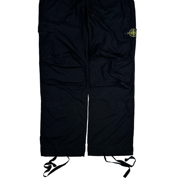 Stone Island 2010 Black Loose Cotton Cargo Trousers - Small