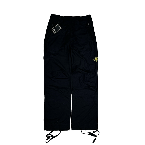 Stone Island 2010 Black Loose Cotton Cargo Trousers - Small