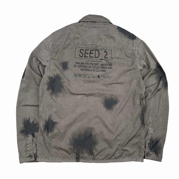 CP Company Grey Eco Chrome-R Seed 2 Painted Overshirt Jacket - Medium