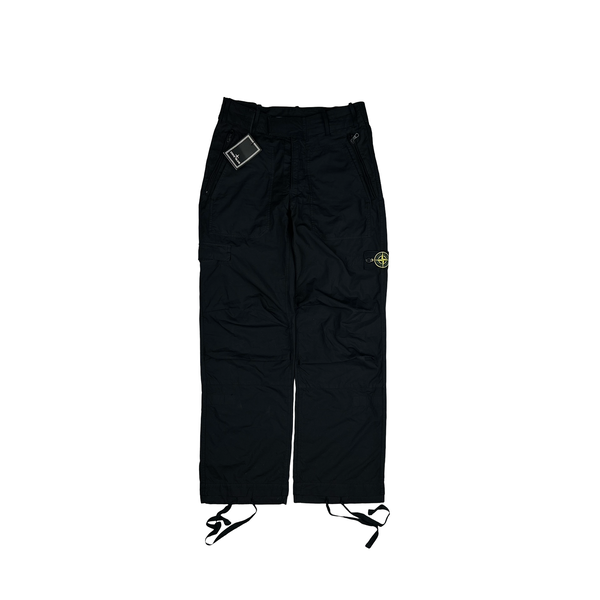 Stone Island 2010 Black Loose Cotton Cargo Trousers - Small