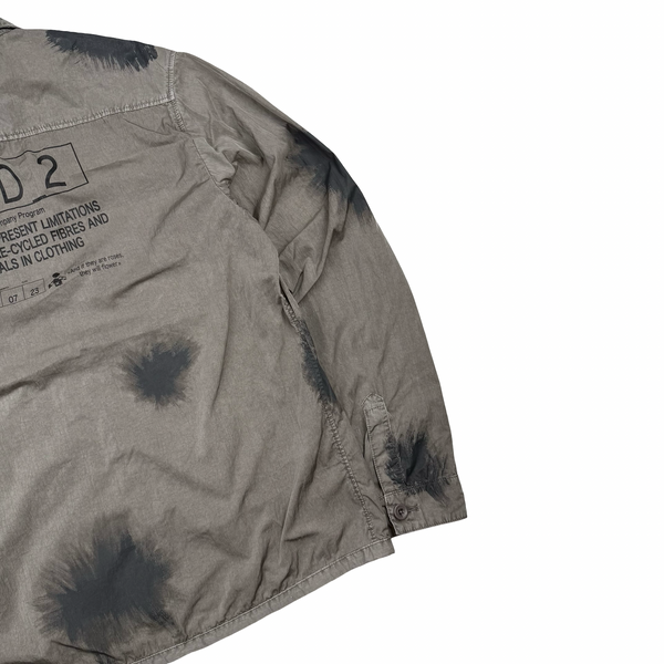 CP Company Grey Eco Chrome-R Seed 2 Painted Overshirt Jacket - Medium