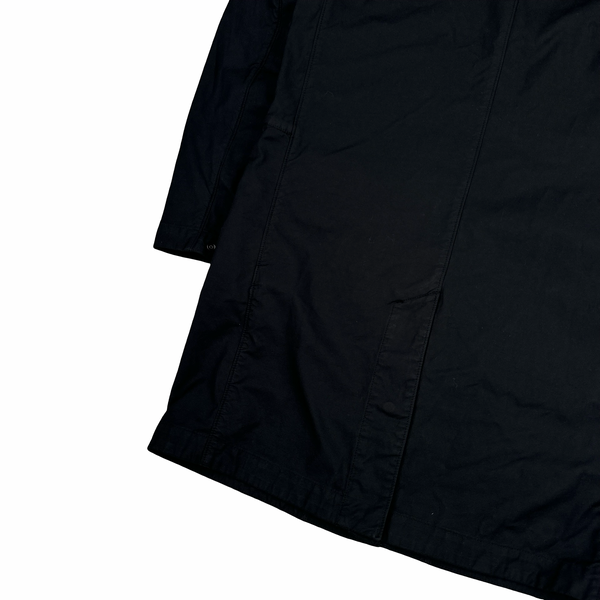 Stone Island 2021 Black Nylon Cotton Batavia 2/2 TC Long Jacket - Small