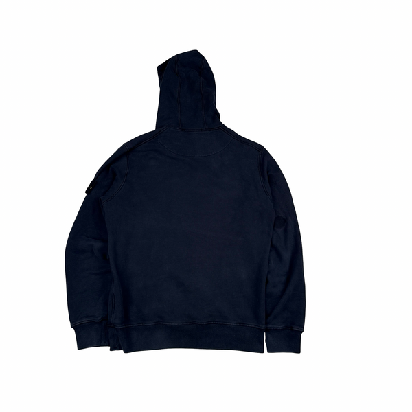 Stone Island 2020 Navy Cotton Pullover Hoodie - Medium