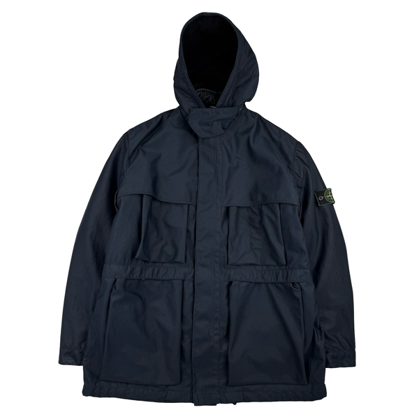 Stone Island Nylam 1999 Navy Vintage Green Edge Duel Layer Multi-pocket Jacket - Large