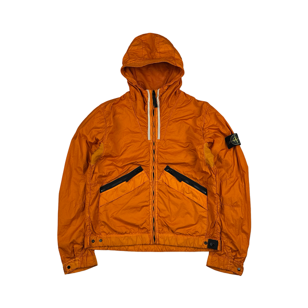 Stone Island 2012 Orange Membrana TC Hooded Jacket - Medium