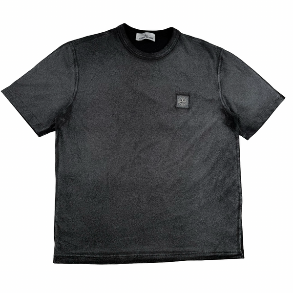 Stone Island 2026 Charcoal Hand Sprayed Cotton Reflective T-shirt - Large