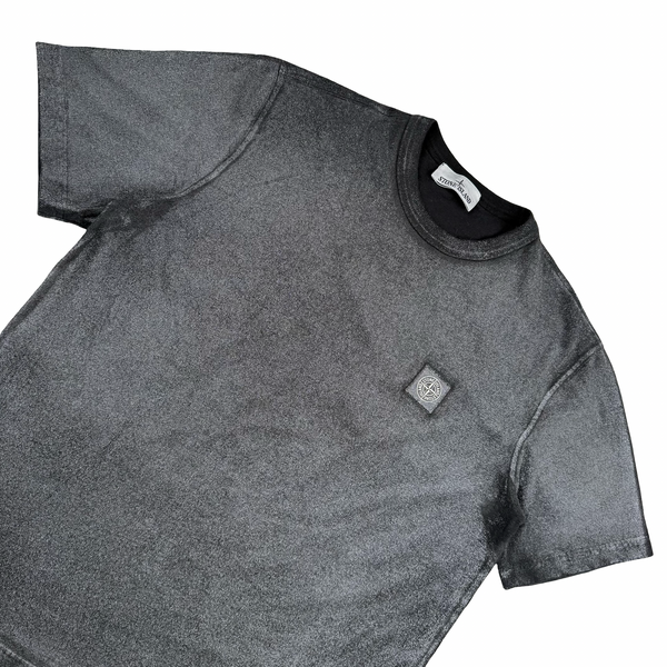 Stone Island 2026 Charcoal Hand Sprayed Cotton Reflective T-shirt - Large