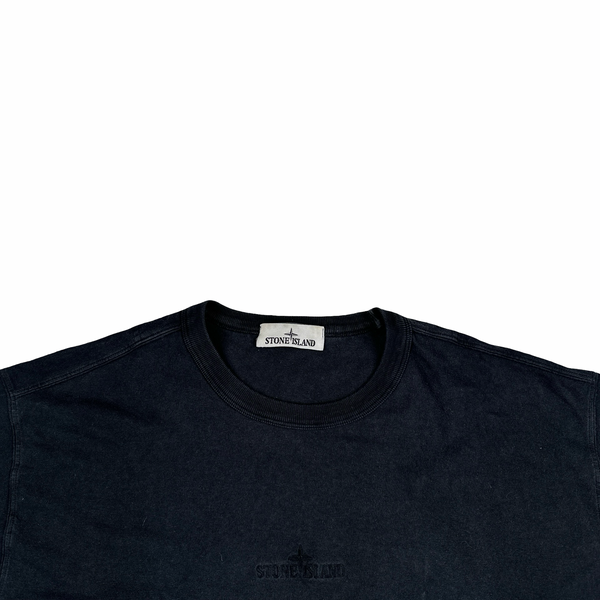 Stone Island 2023 Black Spellout Short Sleeved T Shirt - Large
