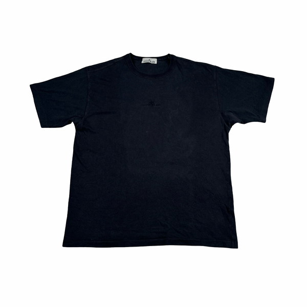 Stone Island 2023 Black Spellout Short Sleeved T Shirt - Large