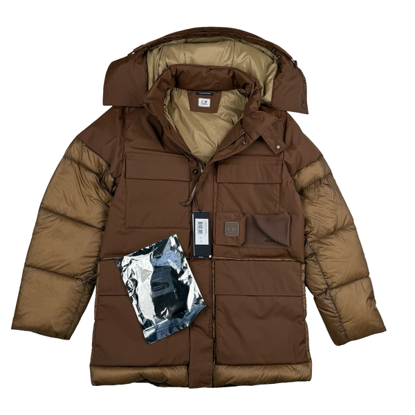 CP Company Brown Dynatec Down Filled Metropolis Parka Jacket - Medium (48)